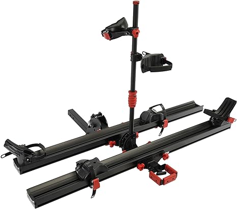 BEAR 150 Dual Aluminun Electric Bike Fat Tire Bike Rack with Ramp Bike Carrier Platform 150lbs Capacity with 2 inch Hitch for Cars SUVs Trucks Vans Black Color