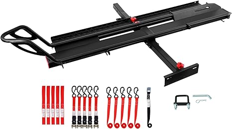 Heavy Duty MOTORCYCLE Hitch Carrier 2 Inch Hitch Mount Rack with Ramp 500LBS Capacity for Motorcycle Scooter Dirt Bike