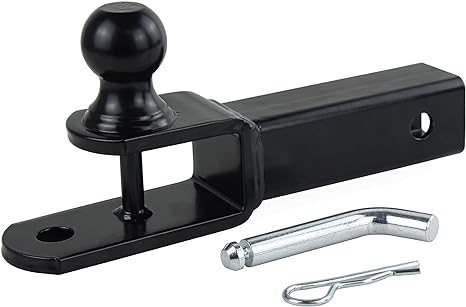 TOPTOW 64208 ATV/UTV 牵引钩接收器球安装适配器，带 1 7/8 英寸球，适合 2 英寸接收器