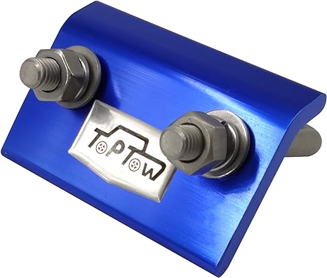 TOPTOW 64705 Trailer Hitch Tightener Anti Rattle Clamp for 1.25 Inch and 2 Inch Receiver Hitches, Blue Aluminum Stabilizer Plate, 1 Pack