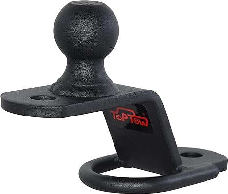TOPTOW 64008 ATV/UTV 3-Way Hitch Adapter with 2 inch Ball, Bolt-on ATV Hitch Attachments