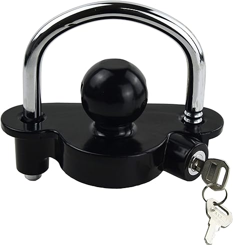 TOPTOW 63507 Trailer/RV Coupler Hitch Lock, Universal Fits for 1-7/8", 2" & 2-5/16" Couplers, Tow Ball Style