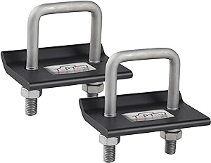 TOPTOW 64707 Trailer Hitch Tightener Anti Rattle Clamp for 1.25 Inch and 2 Inch Receiver Hitches, Black Aluminum Stabilizer Plate, 2 Packs