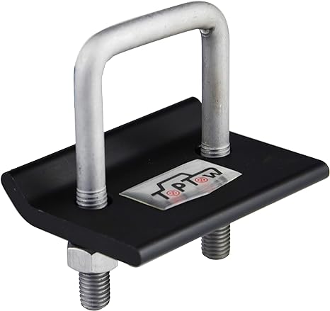 TOPTOW 64703 Trailer Hitch Tightener Anti Rattle Clamp for 1.25 Inch and 2 Inch Receiver Hitches, Aluminum Stabilizer Plate, High Grade Steel U-Bolt, No Wobble (Black Finish)…