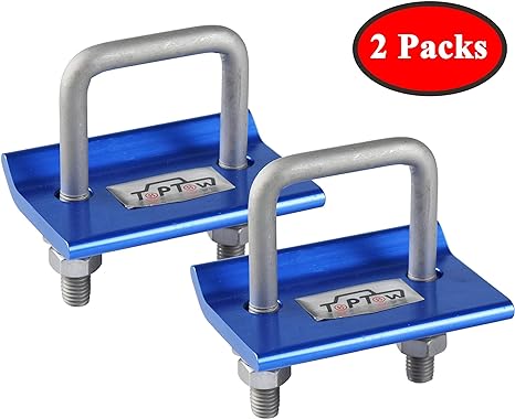 TOPTOW 64705 Trailer Hitch Tightener Anti Rattle Clamp for 1.25 Inch and 2 Inch Hitch Receiver, Blue, Aluminum…