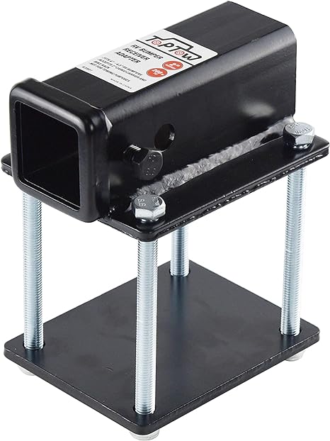 TOPTOW 63801 RV Bumper Hitch Receiver for 4 inch to 4.5 inch Beams, 2 inch Receiver Opening, Fits for Bike Racks, Cargo Carriers Camper-on